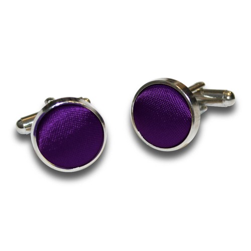Men round cufflinks silver - men's,